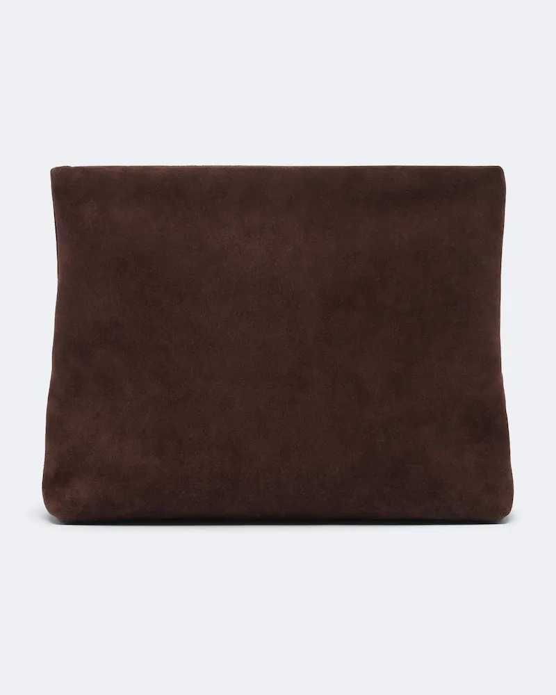 Nili Lotan Clutch Jerry in suede Marrone