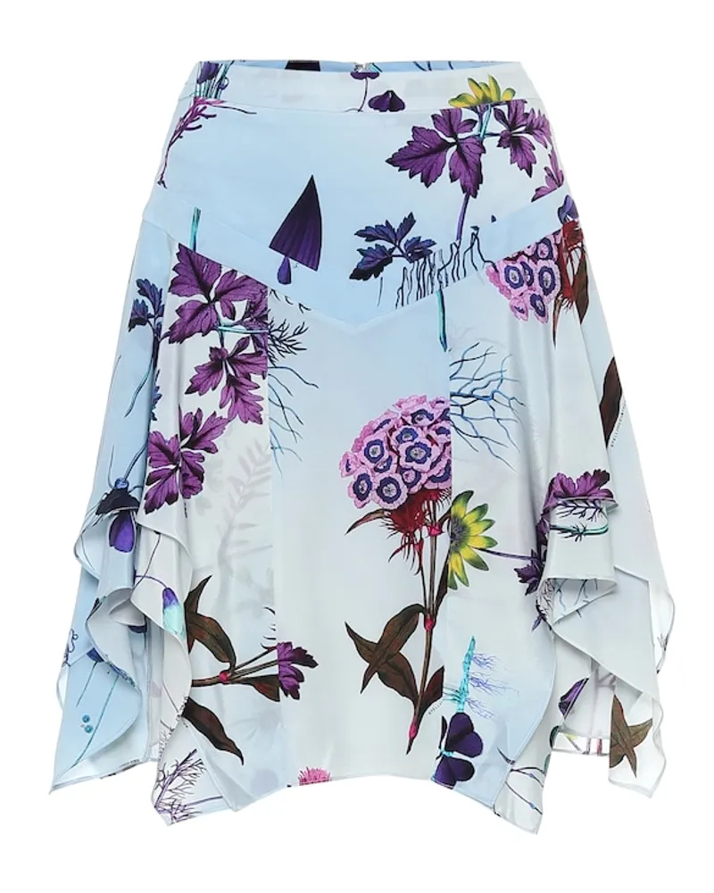 Stella McCartney Gonna a stampa in seta Multicolore
