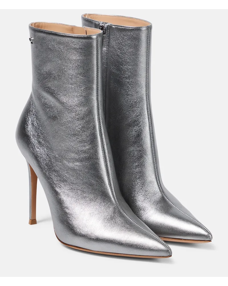 Gianvito Rossi Stivaletti in pelle metallizzata Metallizzato