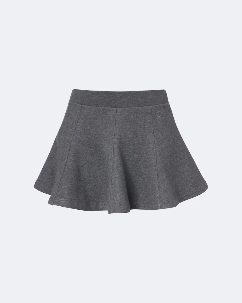 Gucci Minigonna Double G in cotone e seta Grigio