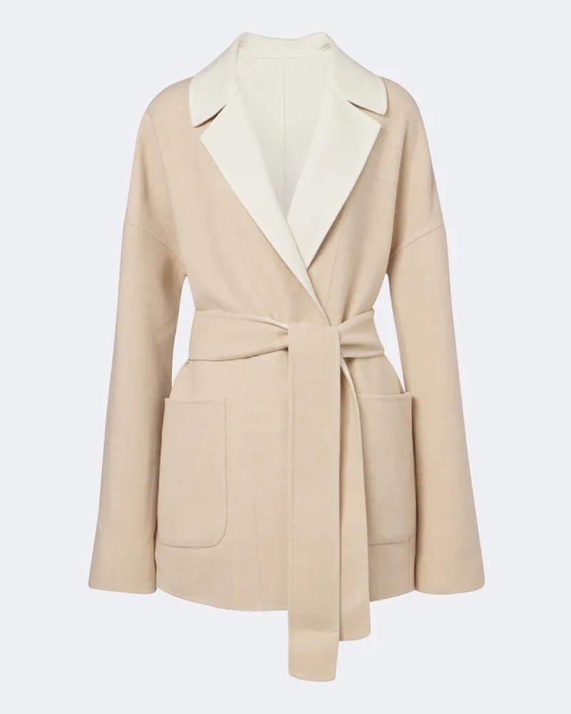 Eleventy Cappotto reversibile in lana Beige