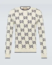 Gucci Pullover in cotone GG Bianco