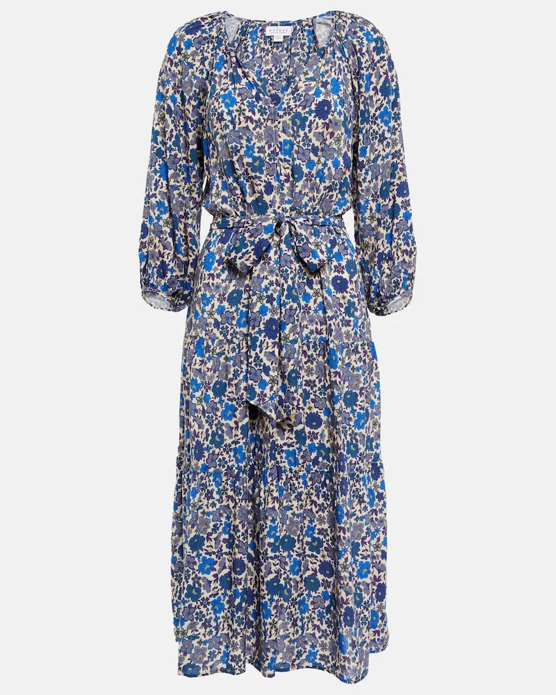 Velvet Abito midi Maddy con stampa Blu