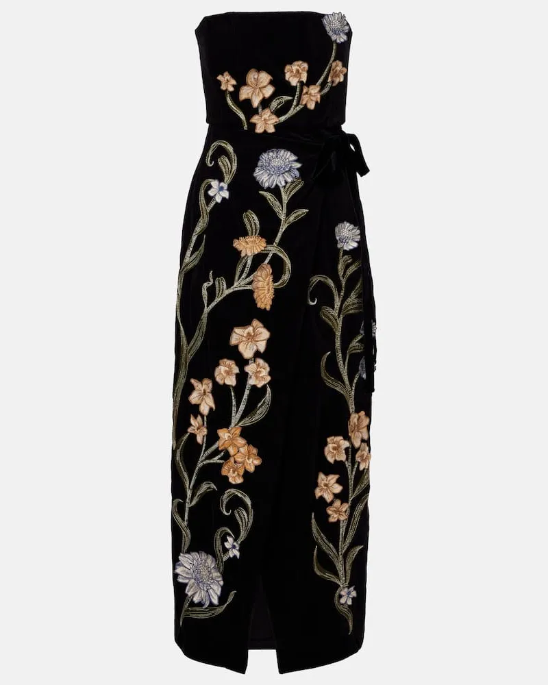 AGUA BENDITA Abito lungo Cinefila Laguna in velluto Nero