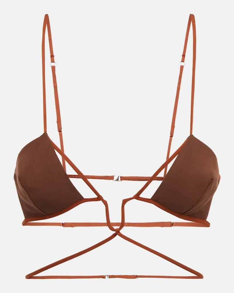 Nensi Dojaka Top in cotone con cut-out Multicolore