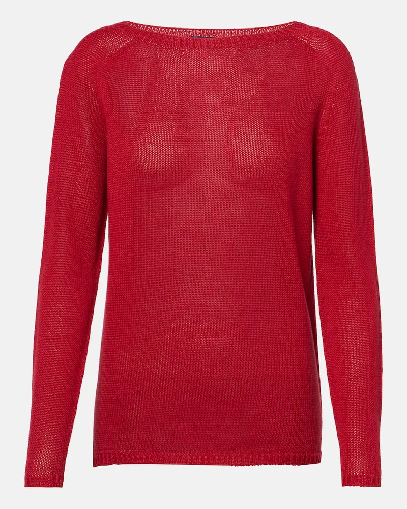 Max Mara Pullover Giolino in lino Rosso