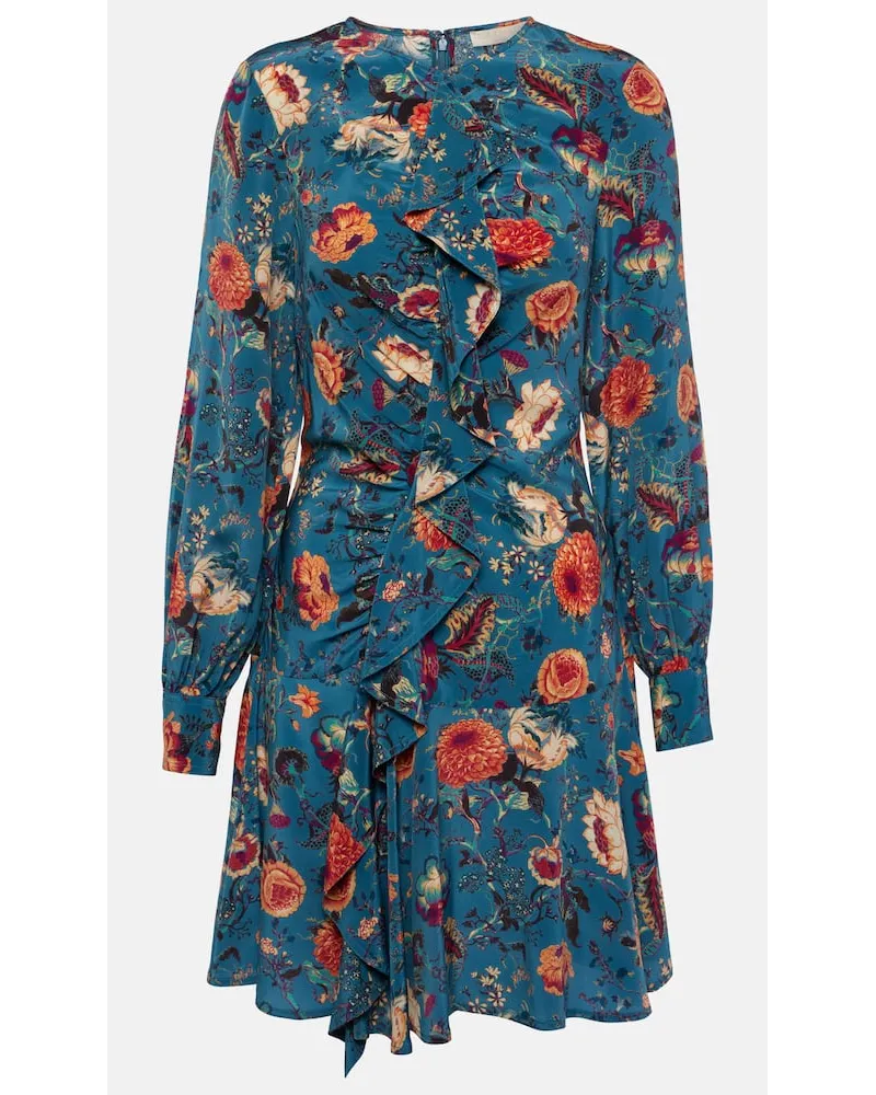 Ulla Johnson Miniabito Salima in seta con volant Blu