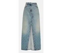 Givenchy Gonna lunga di jeans a vita alta 4G Blu