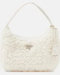 Prada Borsa Re-Edition 2000 Mini in shearling Bianco