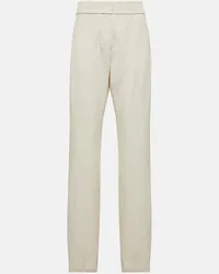 Jacquemus Pantaloni Tibau in misto lino Bianco