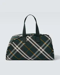 Burberry Borsa da viaggio Shield Medium Burberry Check Verde