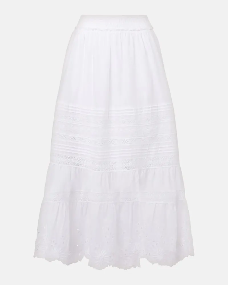 Ralph Lauren Gonna lunga in popeline di cotone Bianco