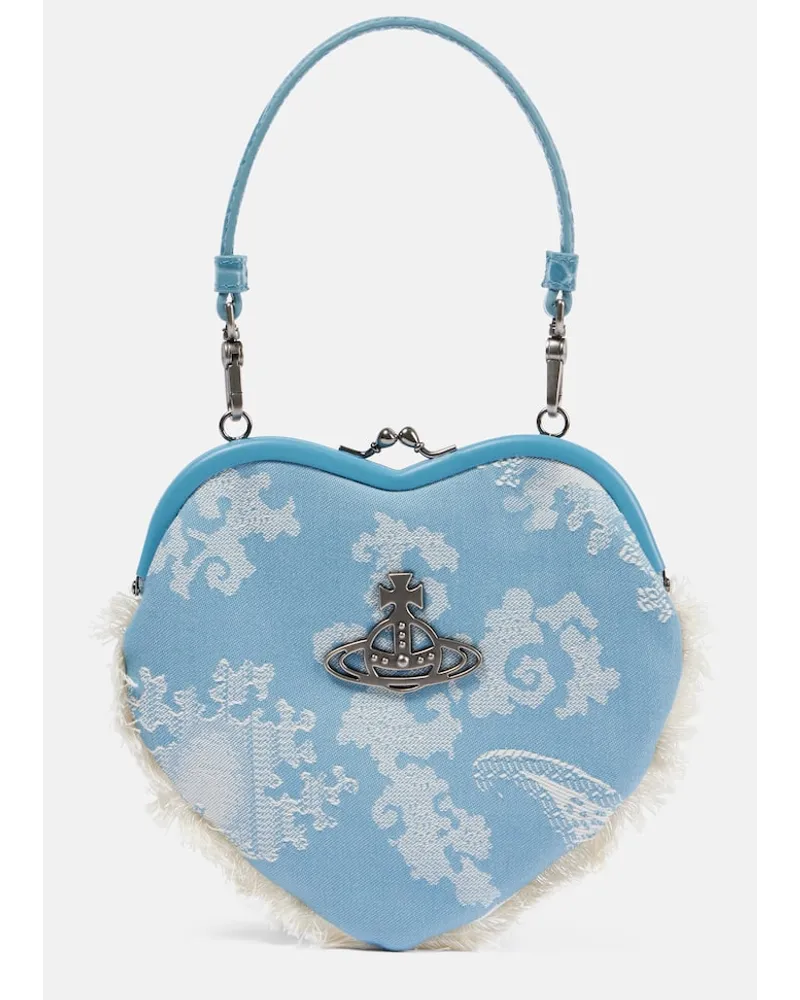 Vivienne Westwood Borsa a mano Bell in jacquard Blu