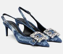 Dolce & Gabbana Pumps slingback in denim con decorazioni Blu
