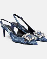 Dolce & Gabbana Pumps slingback in denim con decorazioni Blu