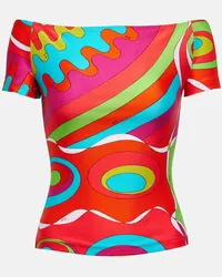 Emilio Pucci Top Bersaglio con scollo bardot Multicolore