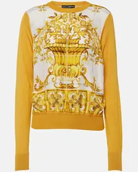 Dolce & Gabbana Pullover Majolica in seta Oro