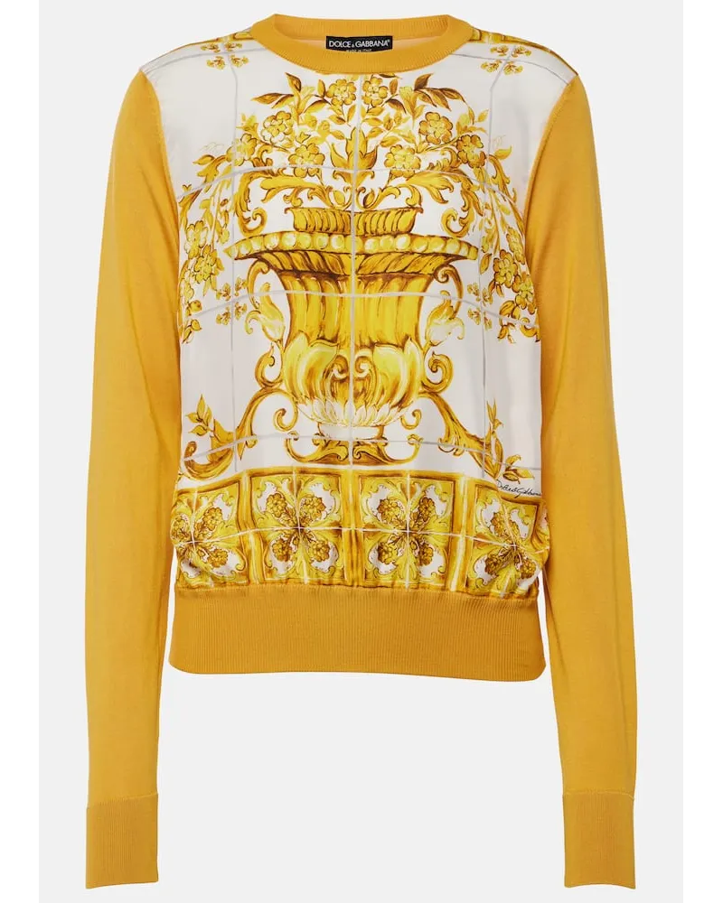 Dolce & Gabbana Pullover Majolica in seta Oro