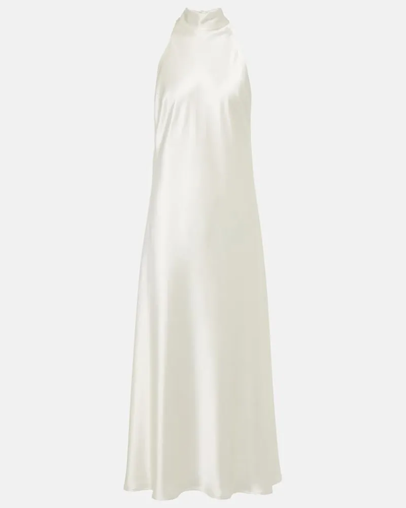 GALVAN Bridal - Abito midi Cova in raso Bianco