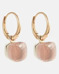 Pomellato Orecchini Nudo Petit in oro rosa e bianco 18kt con quarzo rosa Rosa