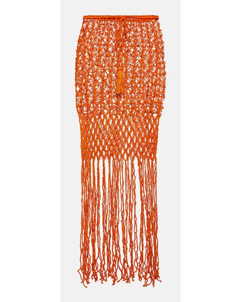 Anna Kosturova Gonna in crochet di cotone Arancione