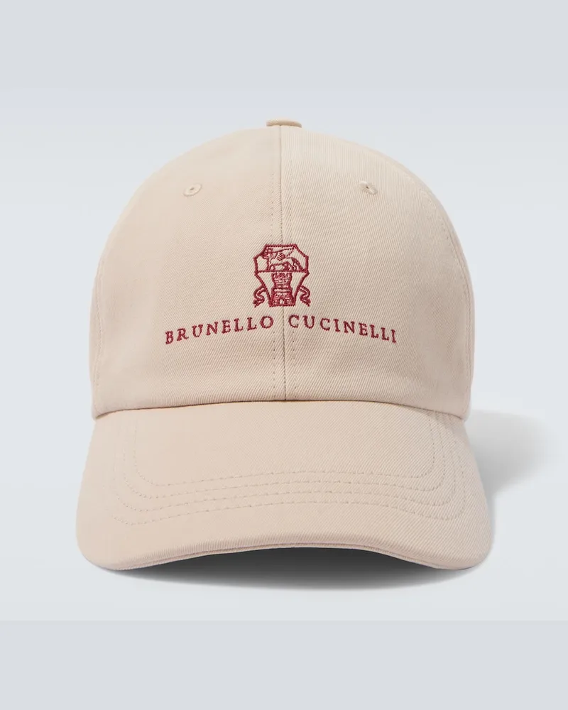 Brunello Cucinelli Cappello da baseball in canvas di cotone Beige