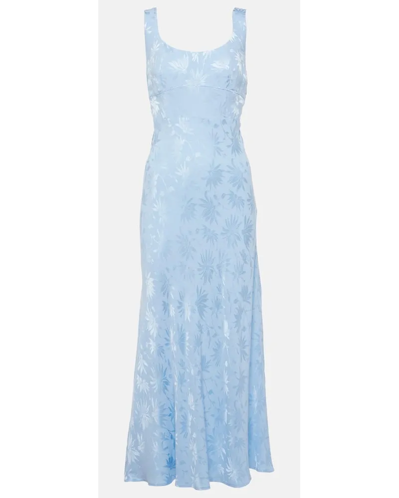 RIXO Abito midi Benedict in jacquard Arancione
