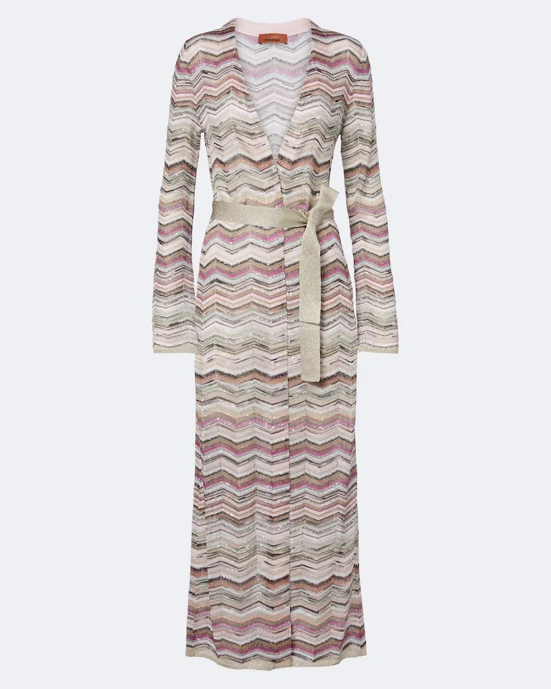 Missoni Cardigan in lamé a zig zag Multicolore