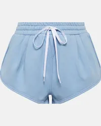 Miu Miu Shorts in jersey di cotone Blu