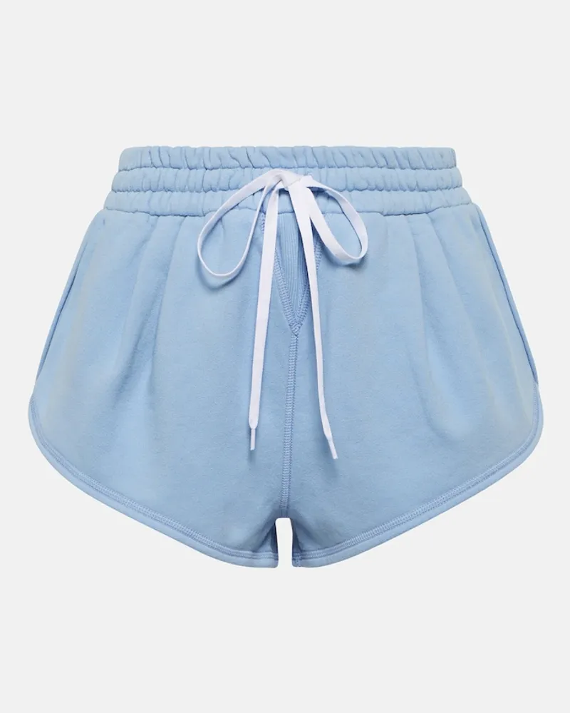 Miu Miu Shorts in jersey di cotone Blu