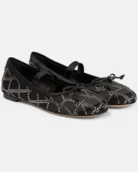 Valentino Garavani Ballerine Toile Iconographe in raso Nero