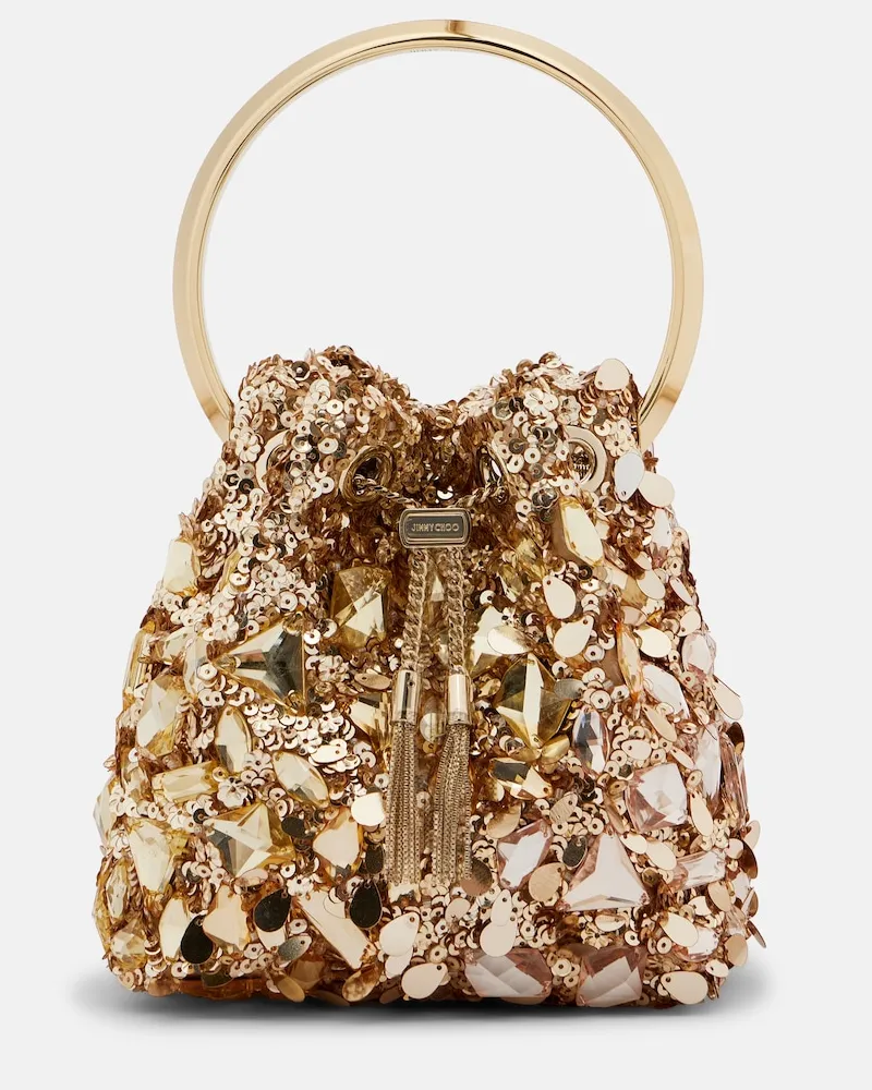 Jimmy Choo Borsa a secchiello Bon Bon Small Oro