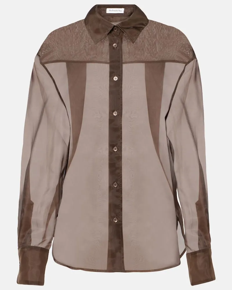 FRANKIE Shop Camicia Peri in misto seta Marrone