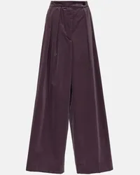 Dries van Noten Pantaloni in velluto a gamba larga Viola