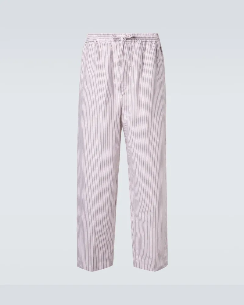 Umit Benan Pantaloni Julian in cotone e seta Marrone