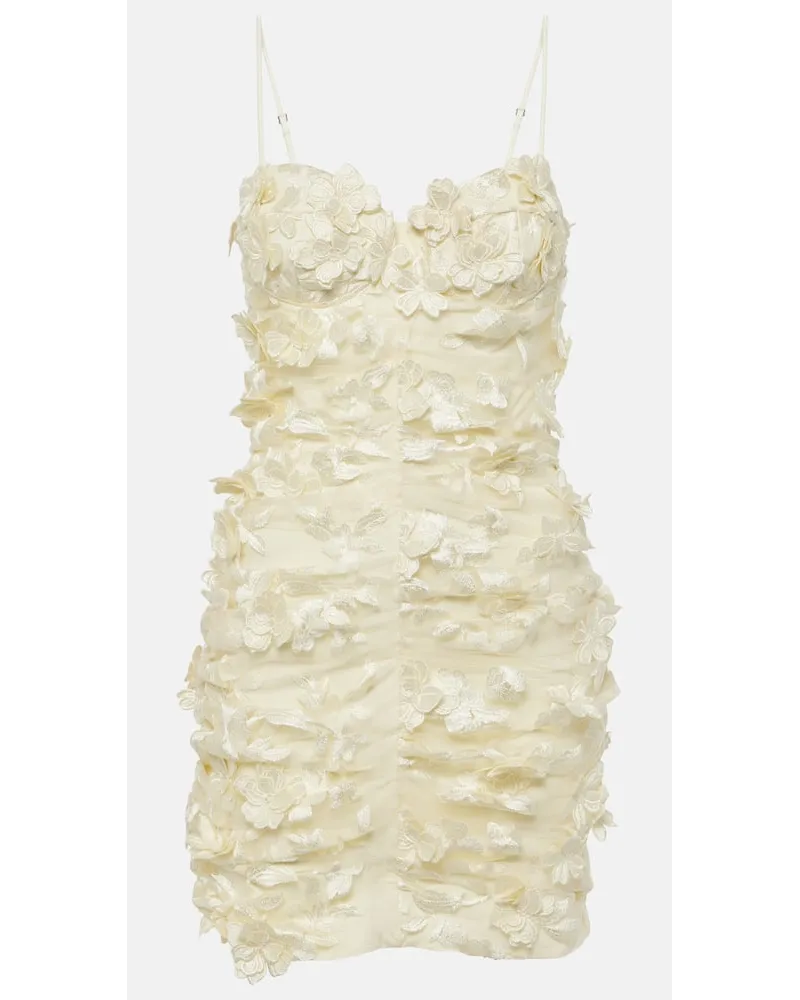 ROTATE Birger Christensen Miniabito Bridal Flora con ricamo Bianco