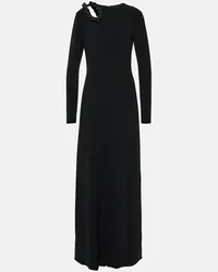 Stella McCartney Abito lungo con cut-out e cristalli Nero