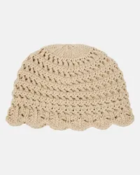 Loro Piana Berretto in crochet di cotone Beige