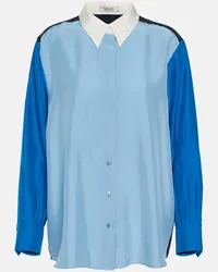 Dorothee Schumacher Blusa in seta color-block Blu