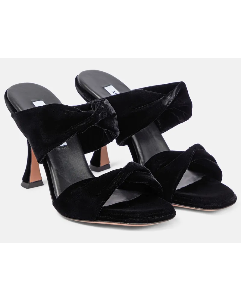 Aquazzura Mules Twist in velluto Nero