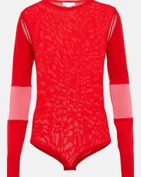 Victoria Beckham Body in misto lana con cut-out Rosso