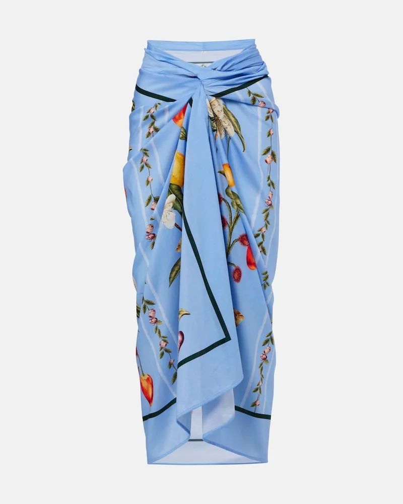 AGUA BENDITA Copricostume Lavanda in cotone e seta Blu