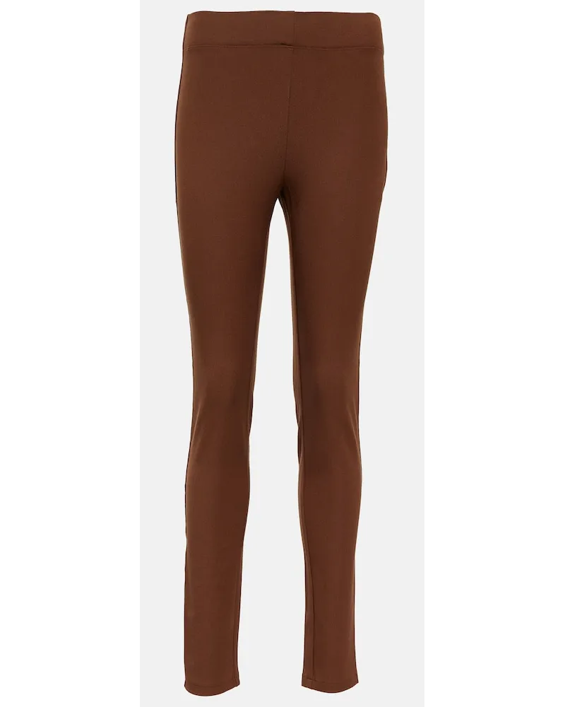 Joseph Leggings in gabardine a vita media Marrone