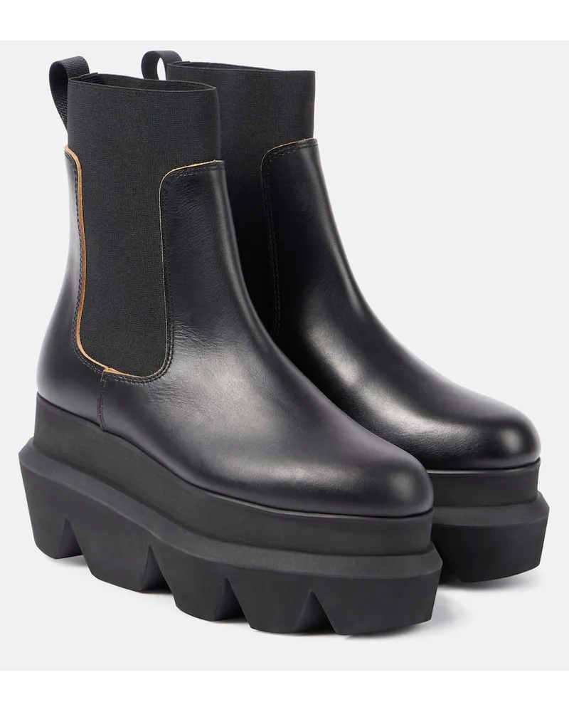 Sacai Stivaletti Chelsea in pelle Nero