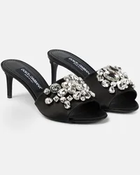 Dolce & Gabbana Sandali in raso con cristalli Nero