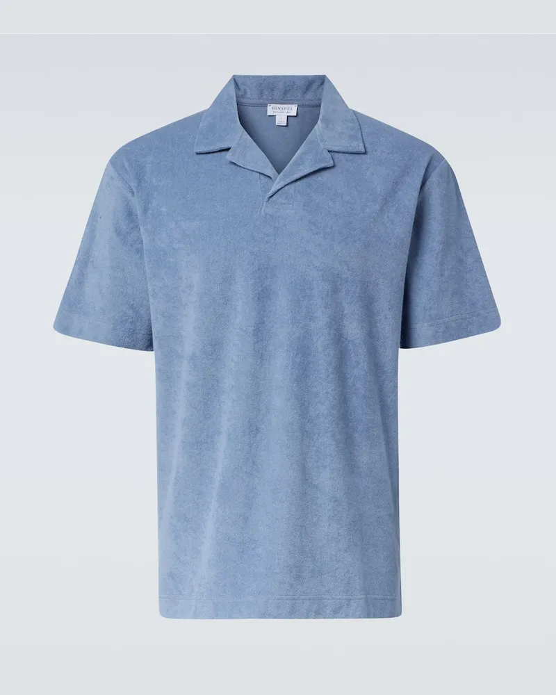 Sunspel Polo in spugna di cotone Blu
