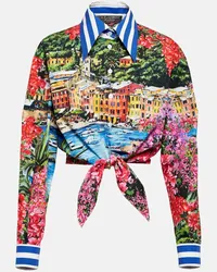 Dolce & Gabbana T-shirt Portofino in jersey di cotone Multicolore