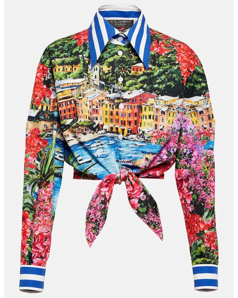 Dolce & Gabbana T-shirt Portofino in jersey di cotone Multicolore