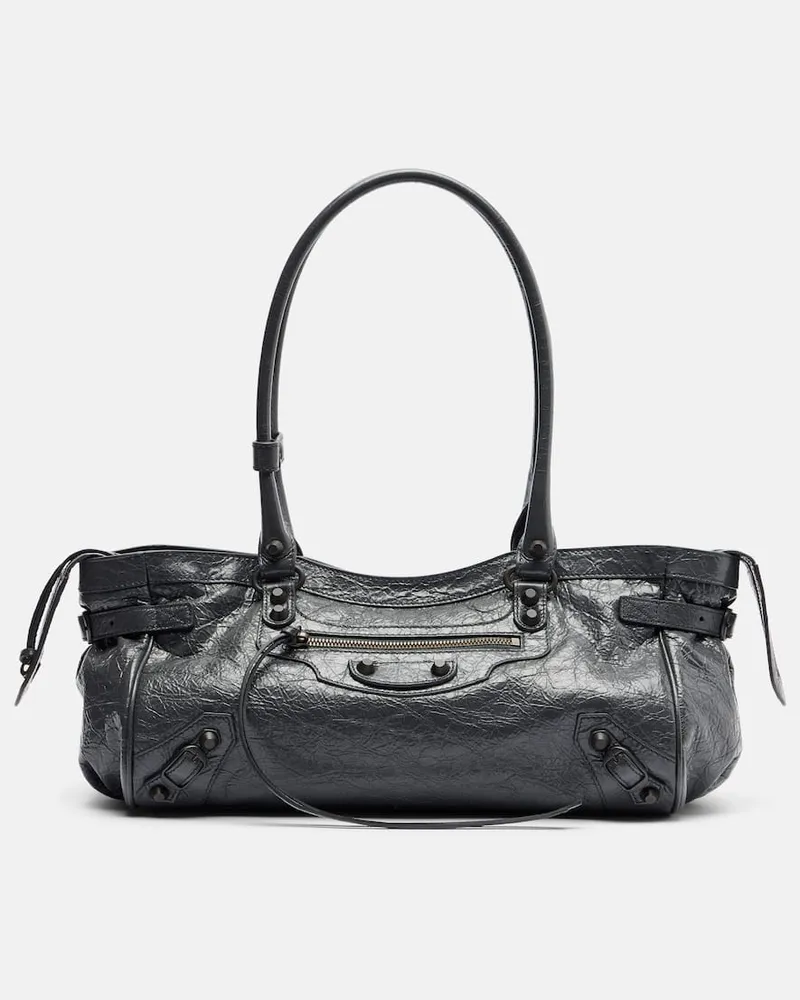 Balenciaga Borsa a spalla Le City East-West in pelle Grigio