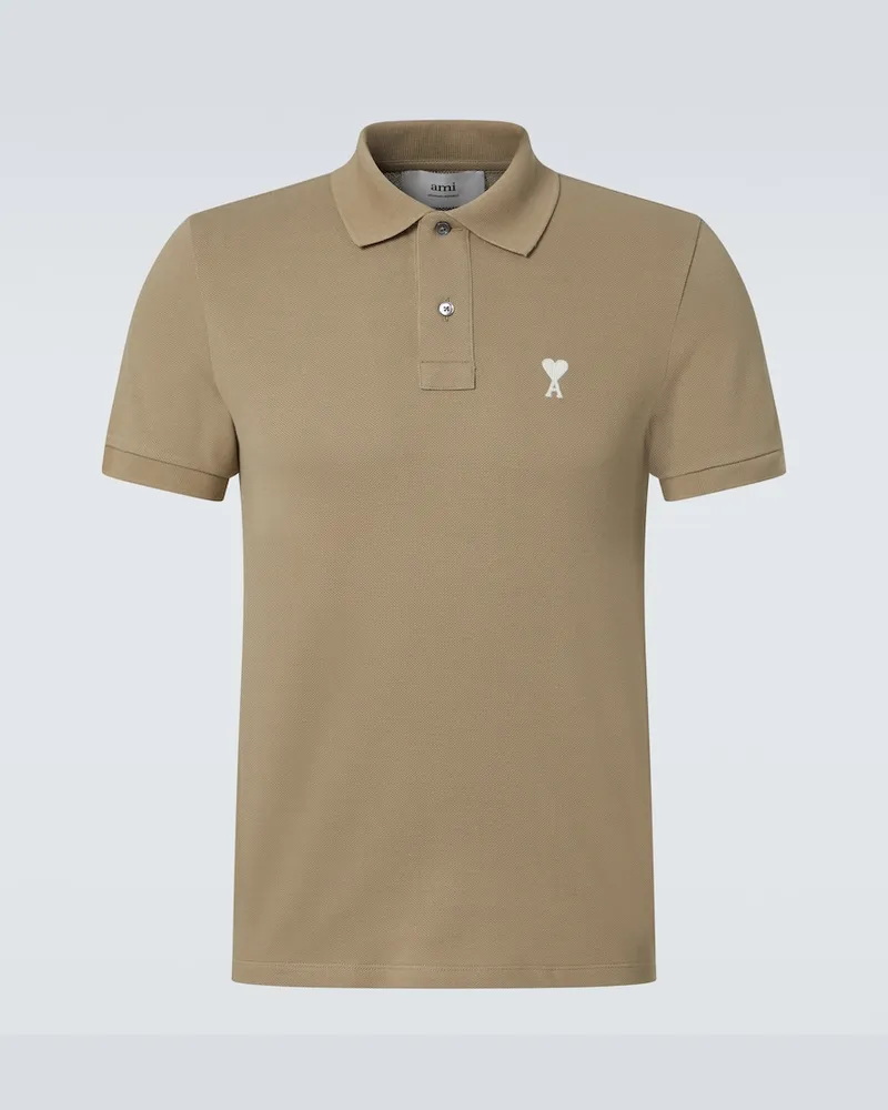 AMI Paris Polo Ami De CÅur in cotone Marrone